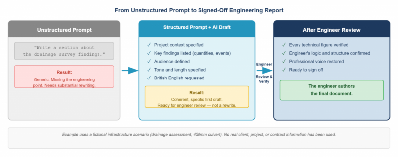 From unstructured prompt to signed-off engineering report